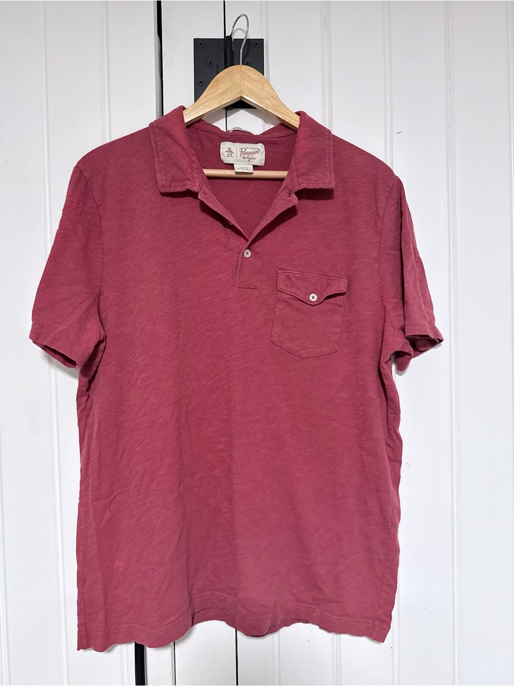 Original Penguin Men's Pocket Polo in Deep Red
